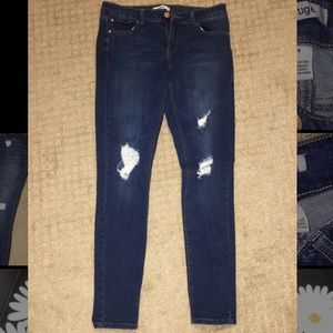 Dark wash ripped jeans